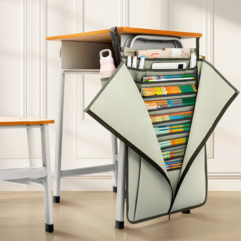 金得利10层15格课桌挂书袋收纳袋书桌挂袋大容量桌边书袋侧面收纳袋初中高中生书挂袋收纳神器灰色DC1930 金得利10层15格课桌挂书袋收纳袋书桌挂袋大容量桌边书袋侧面收纳袋初中高中生书挂袋收纳神器灰色DC1930