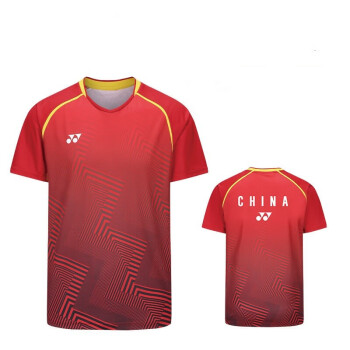 YONEX尤尼克斯运动T恤 羽毛球T恤运动服 10587男款红色 L
