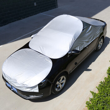 汽车遮阳挡罩太阳挡防晒隔热双层加厚挡板 轿车通用 引擎盖(涂银布)灰