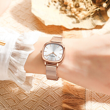 天伊(timexcel)手表女ins风轻奢女表复古小方表名牌手表小绿表白领初