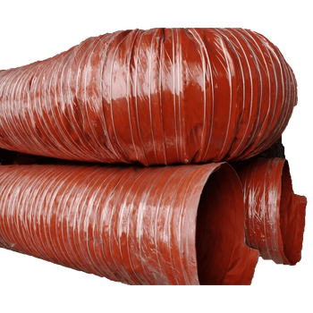 栗好嘉红色矽胶耐高温风管防火阻燃热风管排烟管加强耐用钢丝软管300