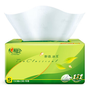 心相印抽纸茶语丝享DT15130软抽纸巾3层130抽72包家商用超柔面巾纸【V】 心相印抽纸茶语丝享DT15130软抽纸巾3层130抽72包家商用超柔面巾纸【V】
