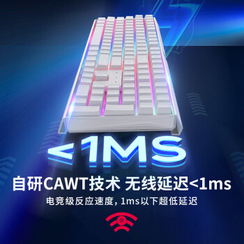 CHERRY樱桃 MX3.0S无线键盘 机械键盘 游戏键盘 蓝牙三模 RGB灯效 铝合金外壳 兼容WIN/MAC 白色茶轴