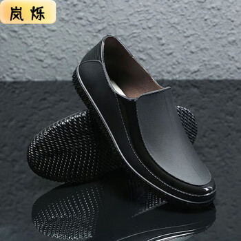 岚烁雨鞋男士短筒雨靴时尚浅口低腰厨房鞋男防水防滑工地工作耐磨胶鞋