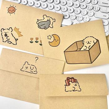 佳茉线条小狗信纸牛皮纸信封可爱贺卡生日写信毕业季表白ins风学生情书元宵妇女节手写礼物伴手礼