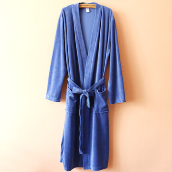 男女同款睡袍和服系带浴衣 蓝色 l(140斤内)