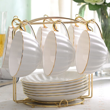 友来福咖啡杯套装 北欧式简约轻奢办公室骨质陶瓷南瓜6杯碟乔迁礼物 友来福咖啡杯套装 北欧式简约轻奢办公室骨质陶瓷南瓜6杯碟乔迁礼物