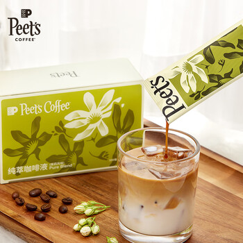 Peet's Coffee皮爷peets 纯萃咖啡液0糖0脂茉莉风味美式拿铁冷萃液33ml*10-冷藏