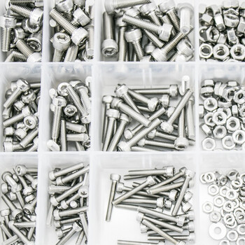 海斯迪克【京仓配送】304不锈钢组合螺丝 内六角螺丝螺母垫片组合套装 D款15格DIN912杯头螺丝720pc 海斯迪克【京仓配送】304不锈钢组合螺丝 内六角螺丝螺母垫片组合套装 D款15格DIN912杯头螺丝720pc