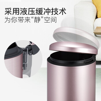 EKO垃圾桶12L砂钢脚踏不锈钢家用带盖大号卫生间厨房张若昀推荐9113