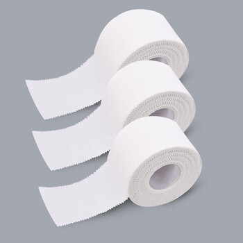 驰动【3卷】白贴布运动胶带肌肉贴绷带拉伤固定胶布无弹性3.8cmx13.7m