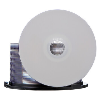飞利浦（PHILIPS）DVD-R空白光盘/盘面可打印/刻录盘 16速4.7G 可打印盘 桶装50片