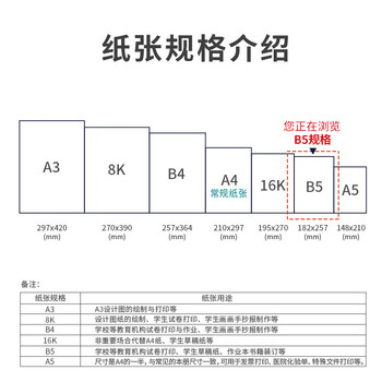 得力（deli）B5打印纸 70g500张*8包一箱 双面复印纸 学生小试卷纸 习题草稿纸 整箱4000张7793【行业热销】