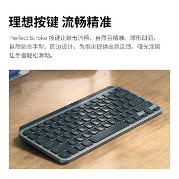 罗技（Logitech）大师系列 MX Keys Mini无线蓝牙键盘 高端办公智能背光 带接收器 商用版 石墨黑