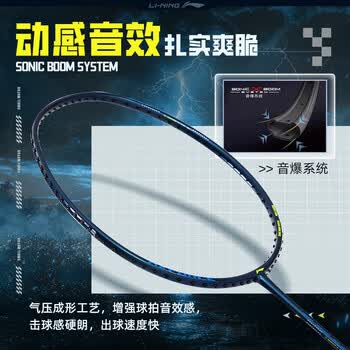李宁(LI-NING)羽毛球拍雷霆10性能小钢炮超轻全碳素进攻型球拍4U暗紫蓝 已穿线 李宁(LI-NING)羽毛球拍雷霆10性能小钢炮超轻全碳素进攻型球拍4U暗紫蓝 已穿线
