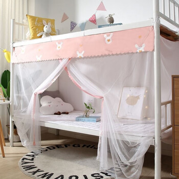 小学生蚊帐宿舍专用小学生蚊帐宿舍防尘顶布加厚上下铺单人一米二五的