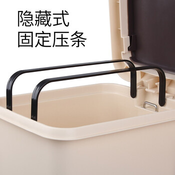 百家好世家用垃圾桶按压脚踏翻盖8L米色客厅卧室办公室卫生间垃圾筒纸篓