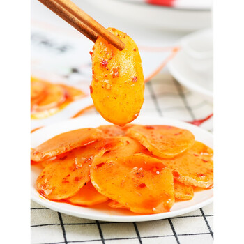 魔芋香辣土豆片20袋酱菜下饭菜小包装零食装土豆片山椒味80g5袋5袋