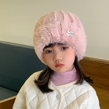 奇沛儿qipeier儿童帽子冬季2023新款女孩保暖针织毛线帽可爱女童防风