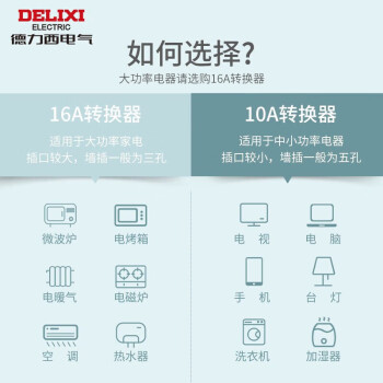 德力西(DELIXI)漏电保护器插头接线防漏电插头漏电保护器 10A 即插即用无开关
