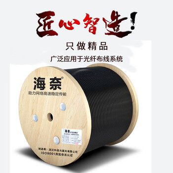 海奈 HN-GYXTW-4B1.3 铠装4芯单模室外光纤线 GYXTW中心管式室外轻铠管道架空光缆 500米/轴