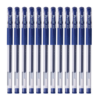 5mm黑色圆珠笔学生用小清新针管红色墨兰蓝办公文具 009墨蓝笔12支