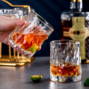 鑫鑫牛威士忌酒杯水晶玻璃杯金边洋酒杯啤酒杯欧式xo烈酒杯创意网红冰