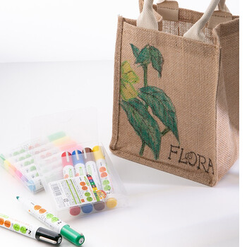 【全网低价】旗牌（Shachihata）DIY纺织颜料衣服布料手绘涂鸦绘画T恤笔 双头 2.0-5.0mm 棕/黄 EKT-25TT美术写生