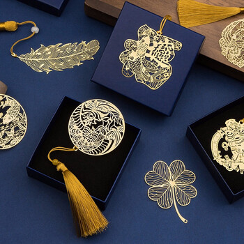 天色四叶草黄铜叶脉书签礼盒 中国风伴手礼教师节礼物 金属纪念礼物男女老师生日年会礼品TS-5870 天色四叶草黄铜叶脉书签礼盒 中国风伴手礼教师节礼物 金属纪念礼物男女老师生日年会礼品TS-5870