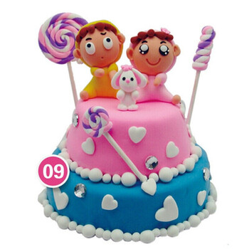 儿童手工制作材料包工具幼儿园彩泥套装节日礼物 蜡烛蛋糕 爱心蛋糕