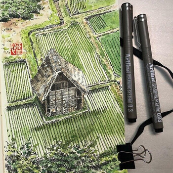 【开学必备】旗牌（Shachihata）Artline 超细针管笔勾线笔 防水绘图笔 漫画/设计/动漫专用 0.5mm 黑色 EK-235N