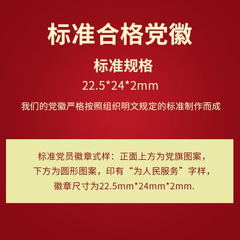 嘉然恒 铜制党徽5枚装蝴蝶扣款 国家标准款党员徽章胸章