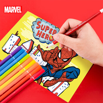 迪士尼（Disney）24色儿童水彩笔小学生美术绘画涂鸦画笔可水洗画画笔男孩生日礼物漫威DM24830A水彩笔