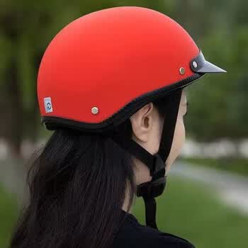 摩托车电动车骑行头盔四季遮阳安全帽哈雷半盔男女通用可爱便携 哈雷