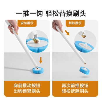 美丽雅一次性马桶刷替换头24个钩式刷头洗厕所卫生间自带清洁液即用即抛