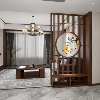 实木格子屏风型号规格- 京东
