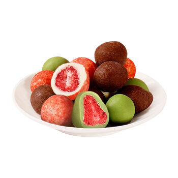 迷语纯可可脂冻干 45g/盒 迷语纯可可脂冻干草莓夹心巧克力整颗水果干