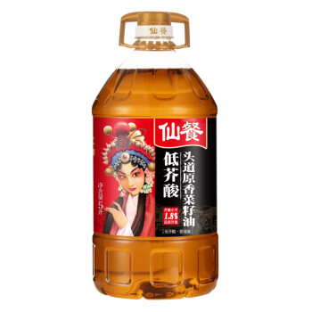仙餐牌一级压榨低芥酸头道原香四川菜籽油5L 食用油