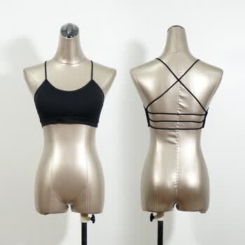 赛域拉丁舞内衣童少儿童打底吊带文胸艺考比赛练功 黑色交叉吊带 均码