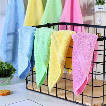 洗碗巾洗碗布厨房专用小方毛巾升级加厚木纤维巾5条单包装家庭通用