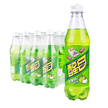 可口可乐醒目苹果味汽水500ml12瓶整箱装夏日碳酸果味饮料品苹果味500