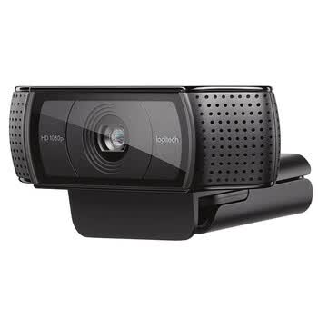 罗技C920e 企业级内置麦克风高清网络自动对焦摄像头 适用网课、企业视频会议、电话、教育、直播等 黑