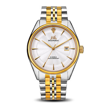 上海手表老上海牌手表机械表男全自动双历防水大表盘镶钻65周年纪念款