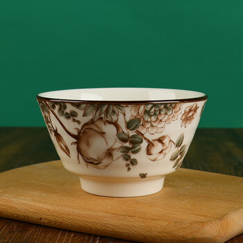 美特隆陶瓷碗饭碗面碗大碗汤碗甜品碗釉下彩单个木棉花的春天45英寸