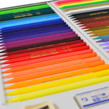 樱花（SAKURA）塑料蜡笔彩色铅笔美术儿童绘画60色铁盒套装FY-60【日本进口】美术写生