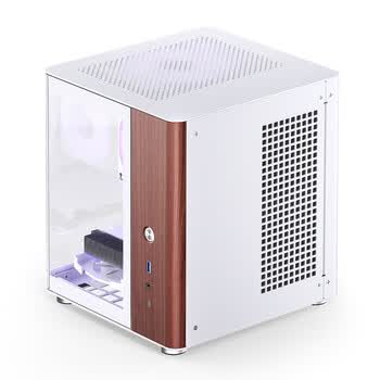 乔思伯（JONSBO）TK-0白色 双曲面海景房ITX机箱（铝合金外壳/SFX电源位/胡桃木饰板/分仓结构/立卧式摆放/Type-c）