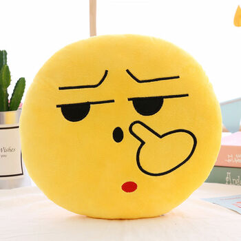 大号抱枕表情包抱枕毛绒玩具枕头搞怪笑脸靠垫抠鼻30厘米暖手捂可插手