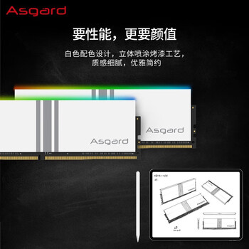 阿斯加特(Asgard)32GB(16GBx2) DDR4 3600 台式机内存条 女武神·瓦尔基里 RGB灯条 海力士CJR CL18 极地白 阿斯加特(Asgard)32GB(16GBx2) DDR4 3600 台式机内存条 女武神·瓦尔基里 RGB灯条 海力士CJR CL18 极地白