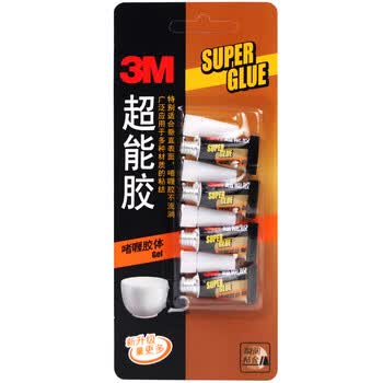 3M【全网低价】3M胶水快干胶玻璃陶瓷木材金属塑料橡胶透明啫喱快速干胶 AD119-4支（2.8g）