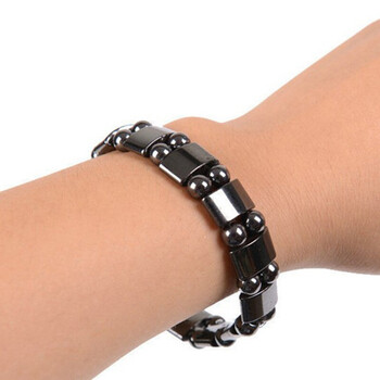 爱奢兔天然黑胆石磁疗手链男女款磁性磁石手串送老人送爸妈同事生日